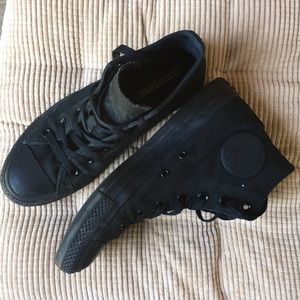 All black high top converse
